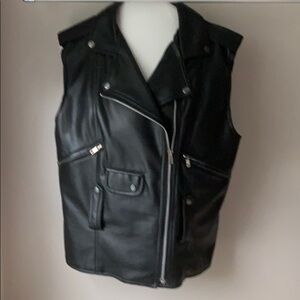 Vintage Style Faux Leather Moto Vest